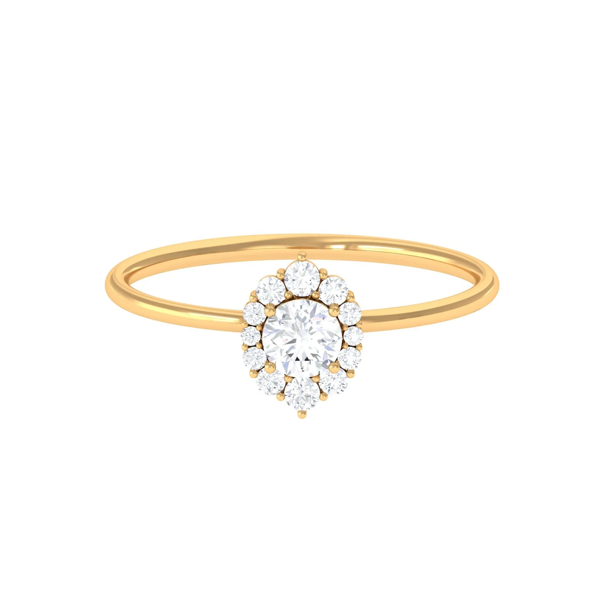 1/2 CT Classic Round Diamond Halo Engagement Ring