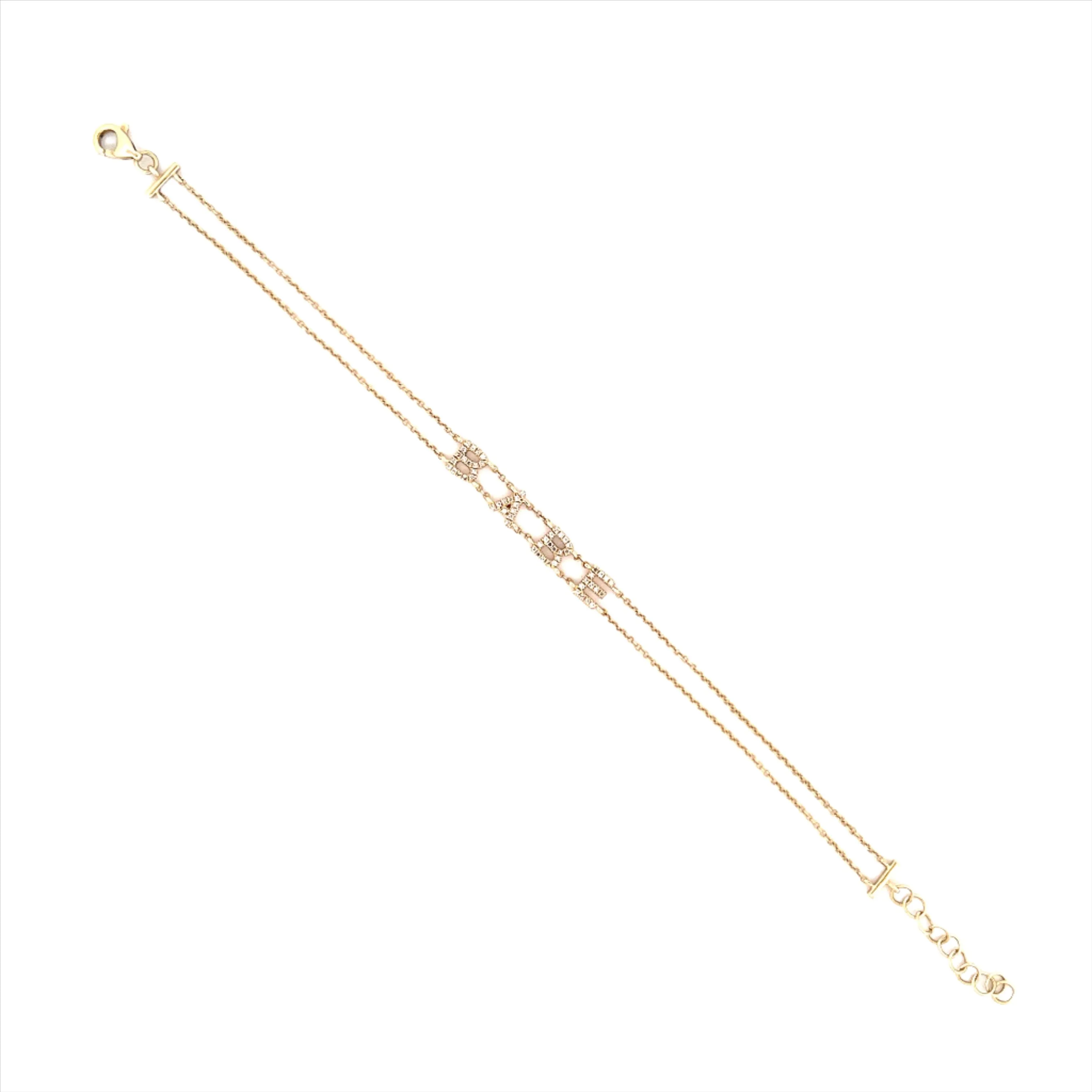 14K Gold 'BABE' Diamond Bracelet