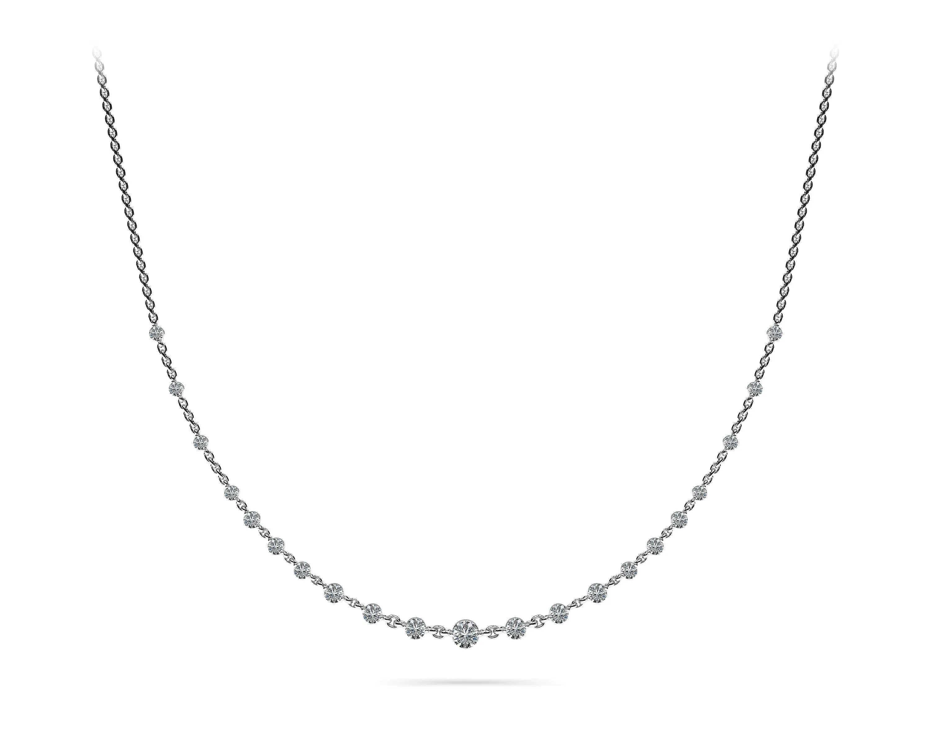 14K Two-Prong Cable Link Diamond Necklace