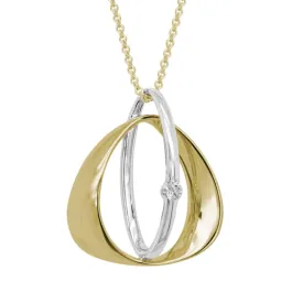 14k Two-Tone Abstract Triangle Pendant