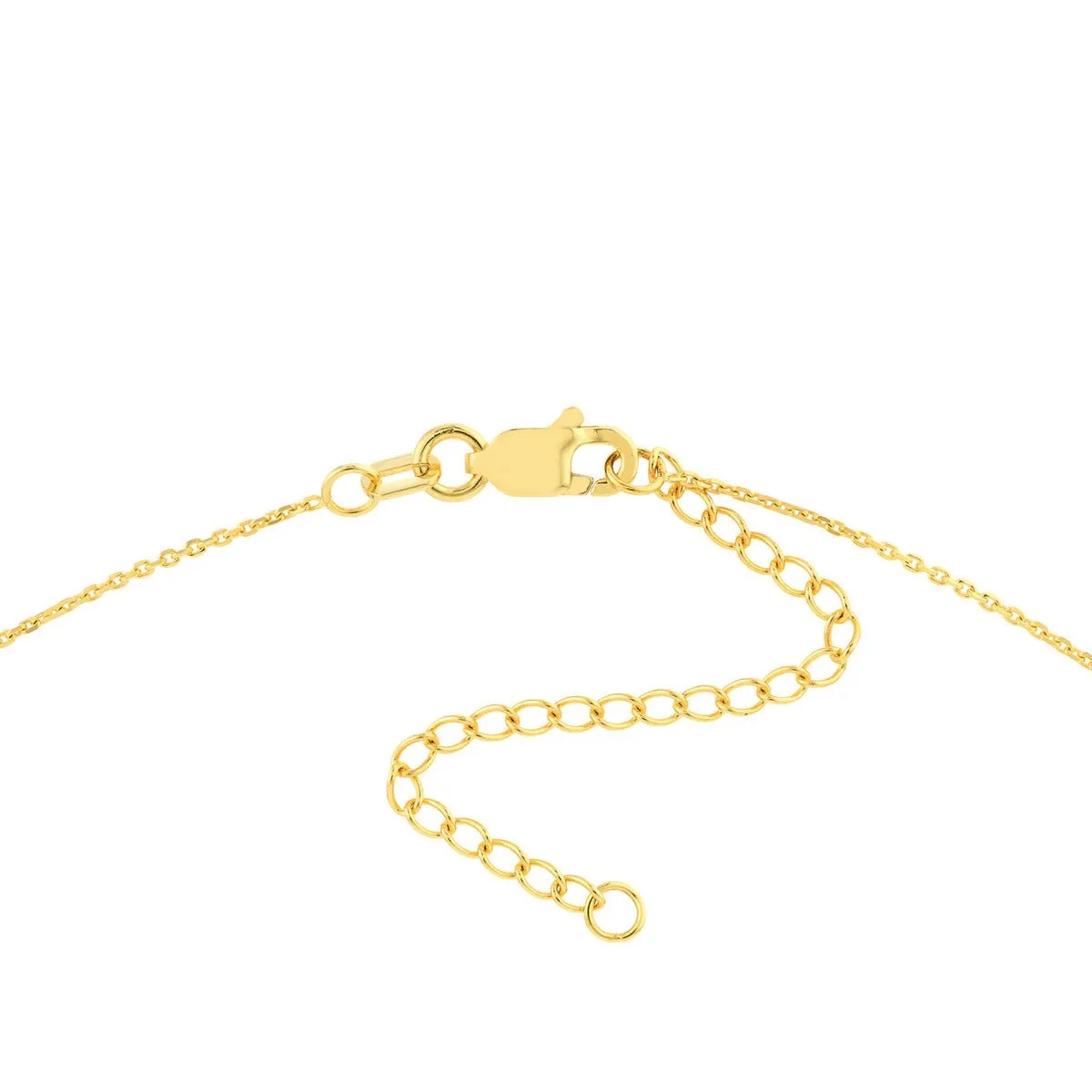 14K Yellow Gold Diamond Tapered Cross Adjustable Necklace