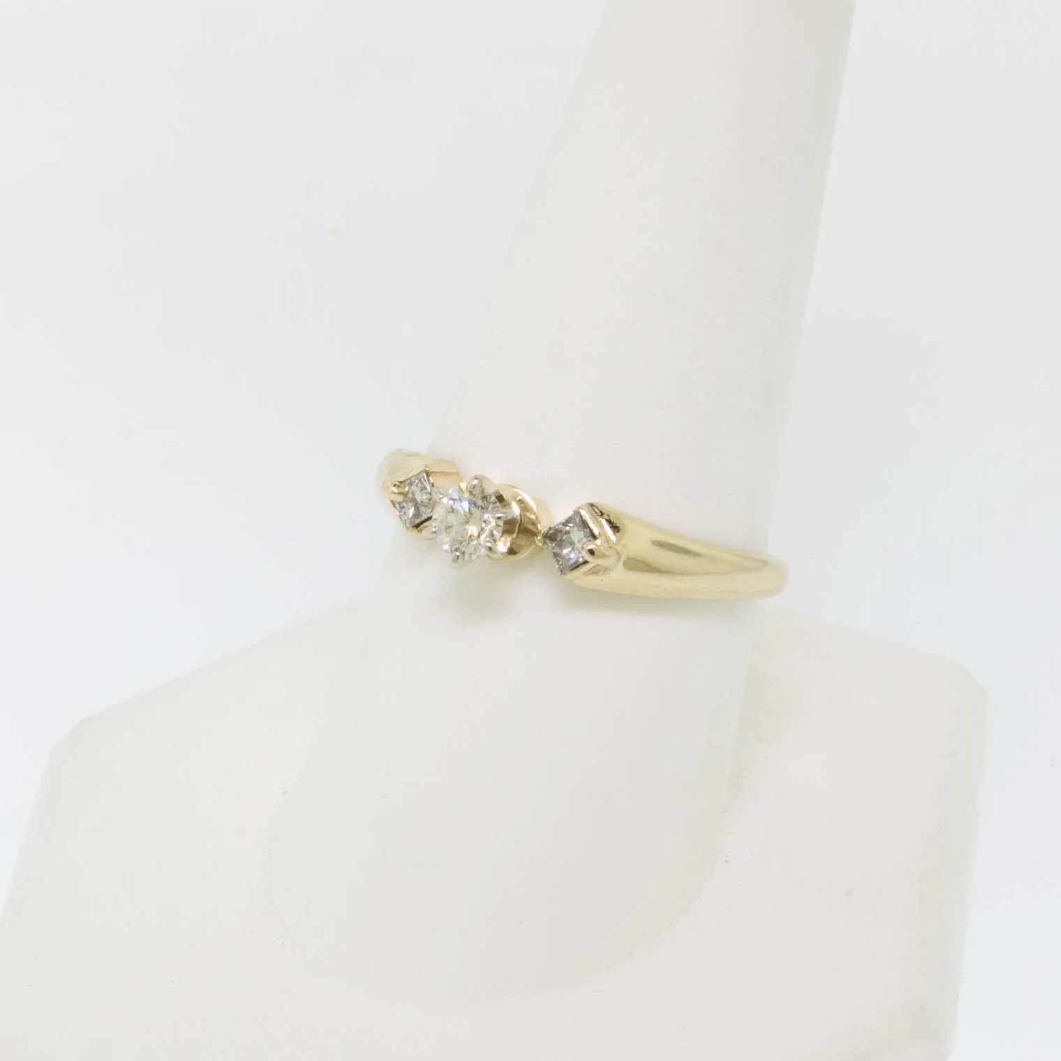 14K Yellow Gold Wedding Set (Engagement and Band) Diamond Size 9-3/8 Preowned