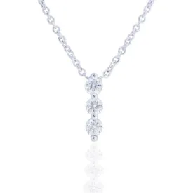 14KW 3D0.11CT Diamond Necklace 3stone Jouney  (118N401095W14DI1)