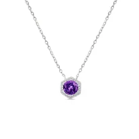 14KW24D0.05CT,1AM0.50CT,HEXA FEB/AMETHYST/DIAM NK (118N402278WAM14)