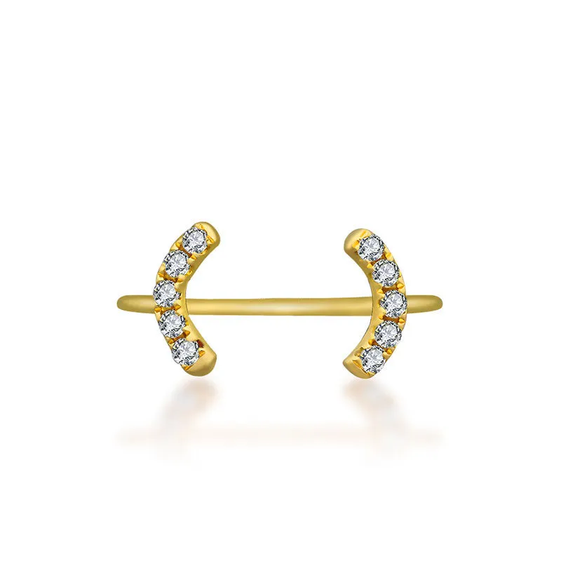 18k Gold Bracket Diamond Midi / Pinky Ring