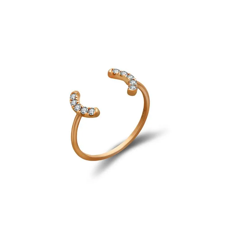 18k Gold Bracket Diamond Midi / Pinky Ring