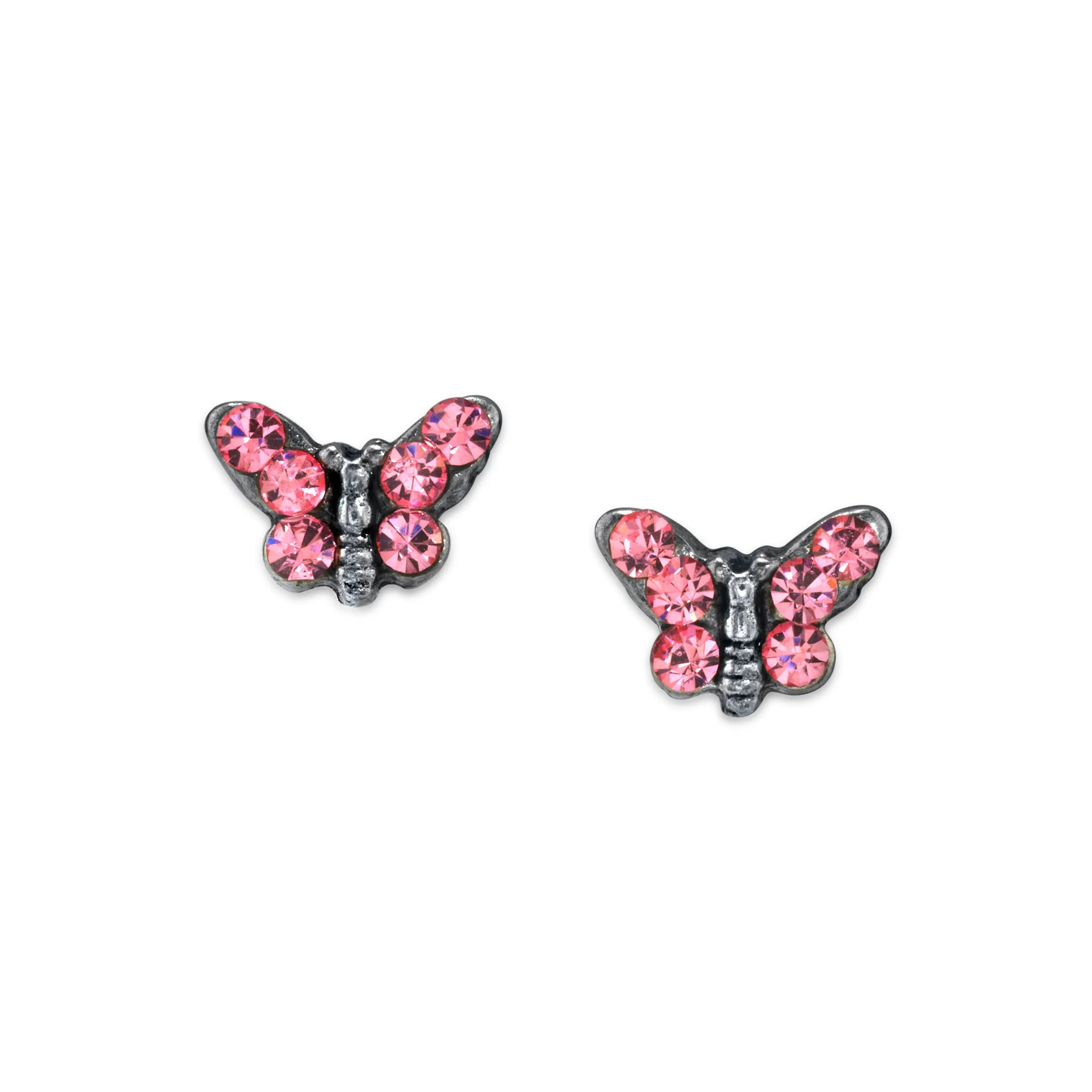 1928 Jewelry&reg; Silver Tone Crystal Butterfly Stud Earring