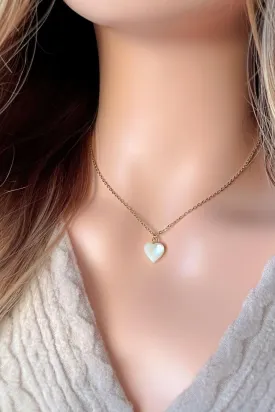 24K Natural Seashell Heart Necklace