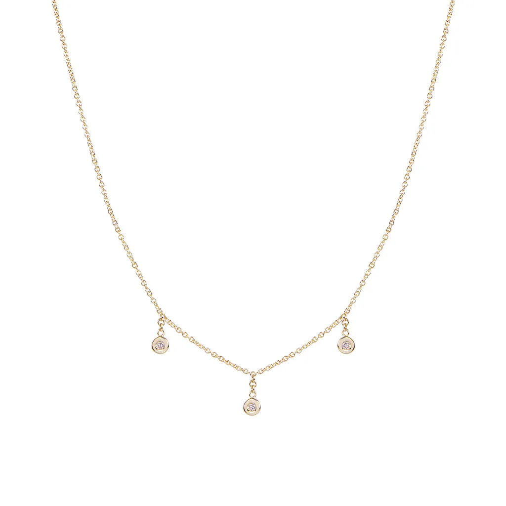 3 DIAMOND DROP NECKLACE