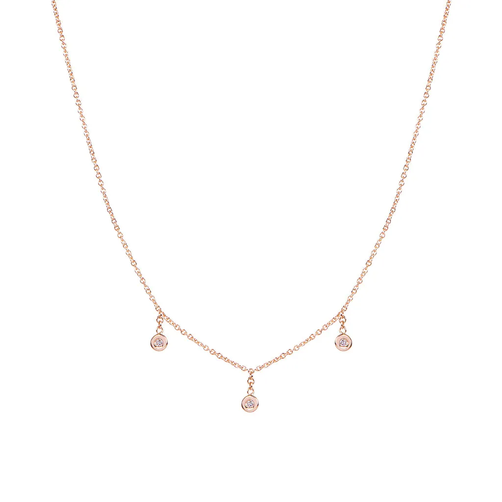 3 DIAMOND DROP NECKLACE