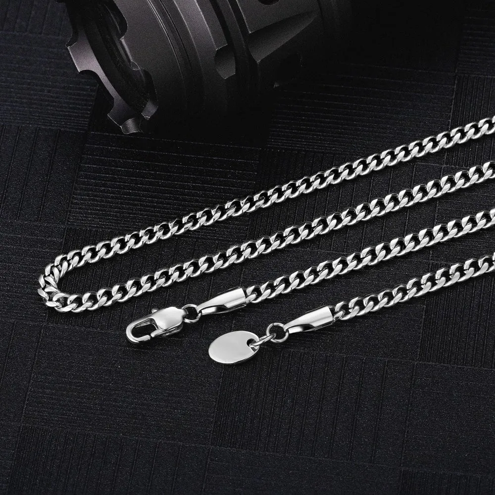 3mm Miami Cuban Link Chain in White Gold