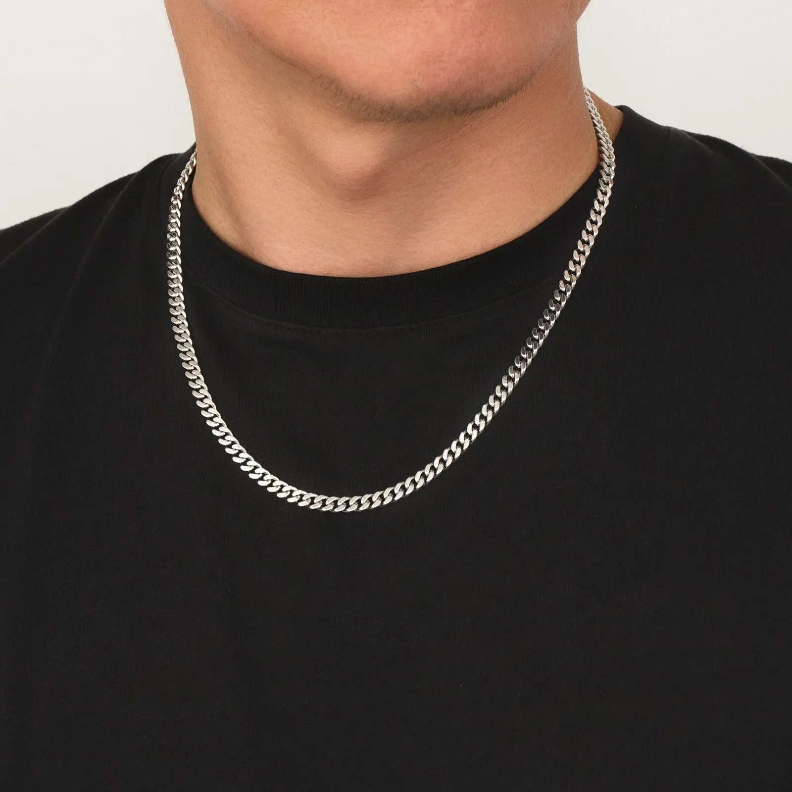 5mm Miami Cuban Link Chain in White Gold