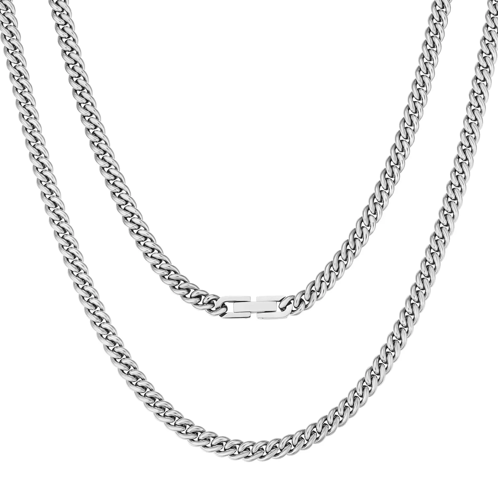 5mm Miami Cuban Link Chain in White Gold