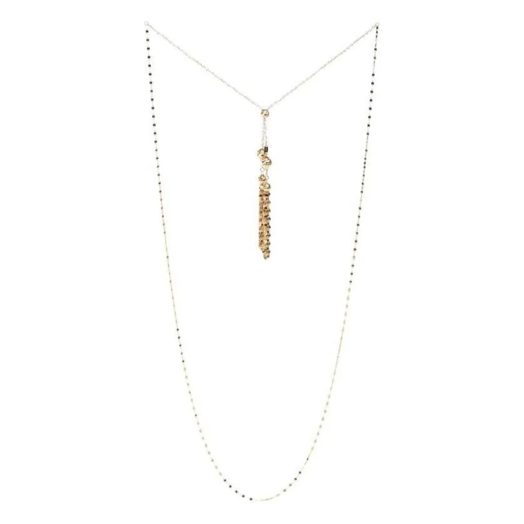 Adjustable Gold Tassel Necklace