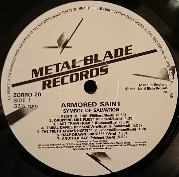 Armored Saint - Symbol Of Salvation (LP, Album) (VG )