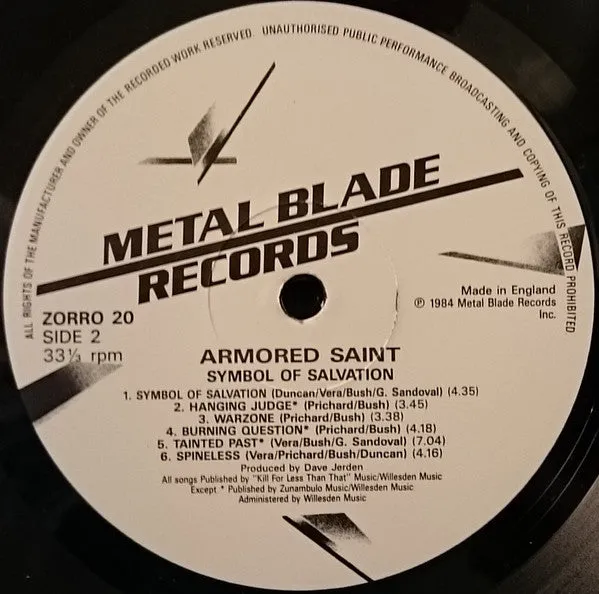 Armored Saint - Symbol Of Salvation (LP, Album) (VG )