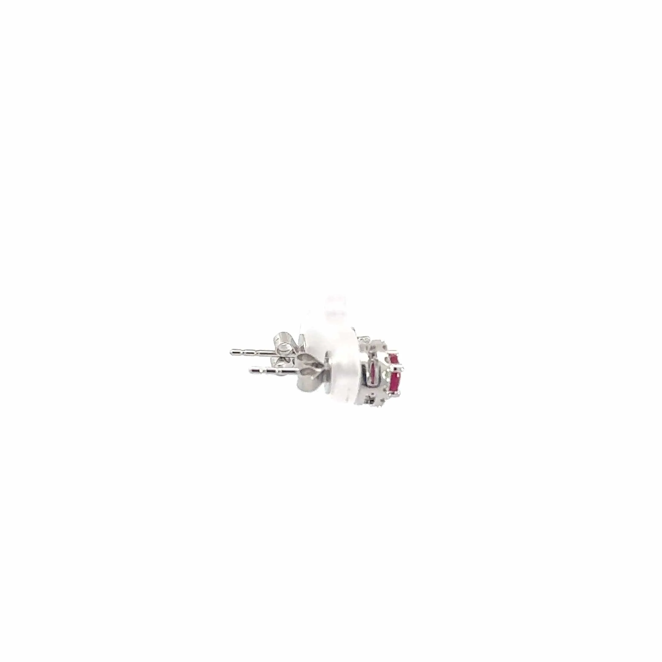 Baikalla 18k White Gold Natural Ruby Earrings