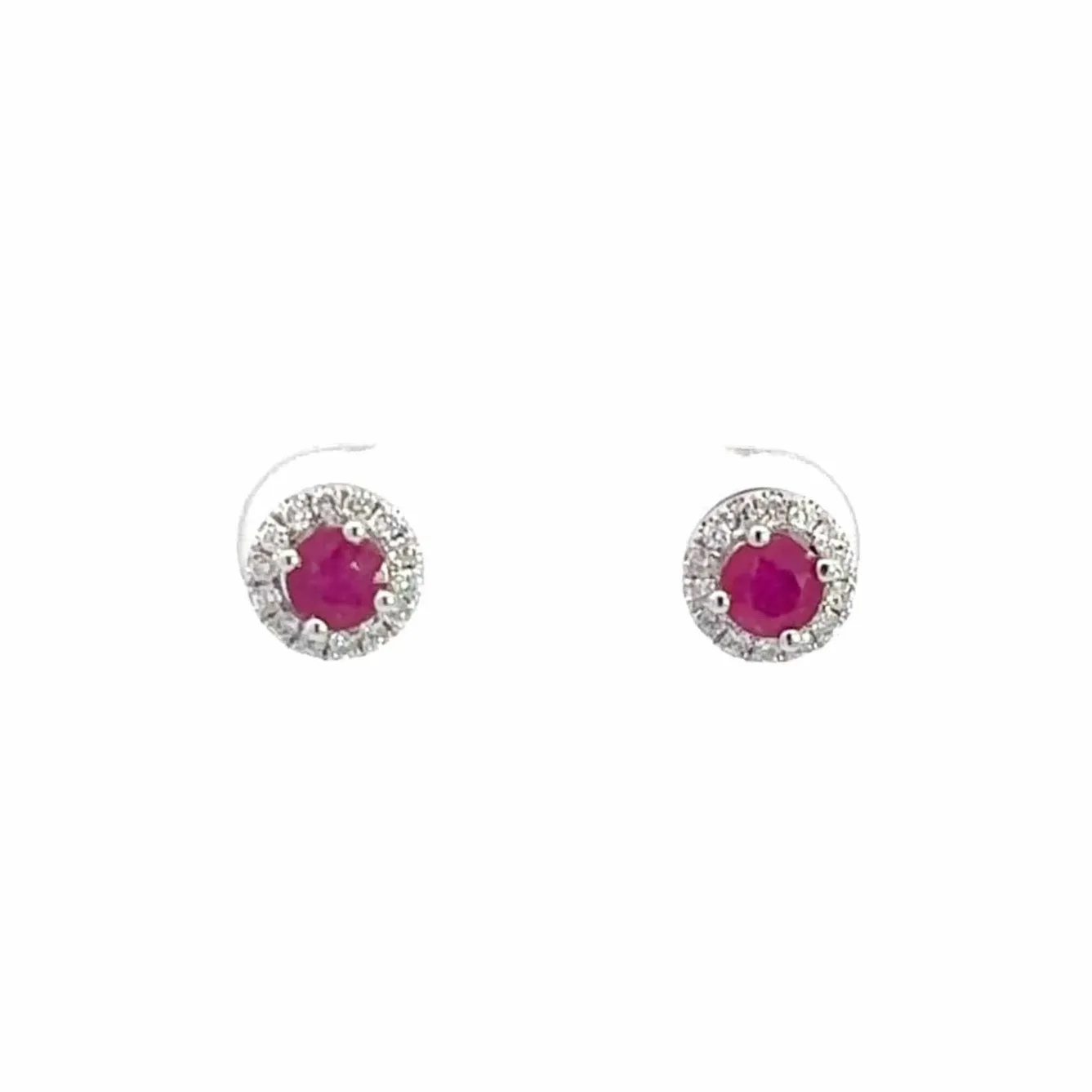 Baikalla 18k White Gold Natural Ruby Earrings