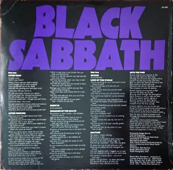 Black Sabbath - Master Of Reality (LP, Album, Ter) (VG )