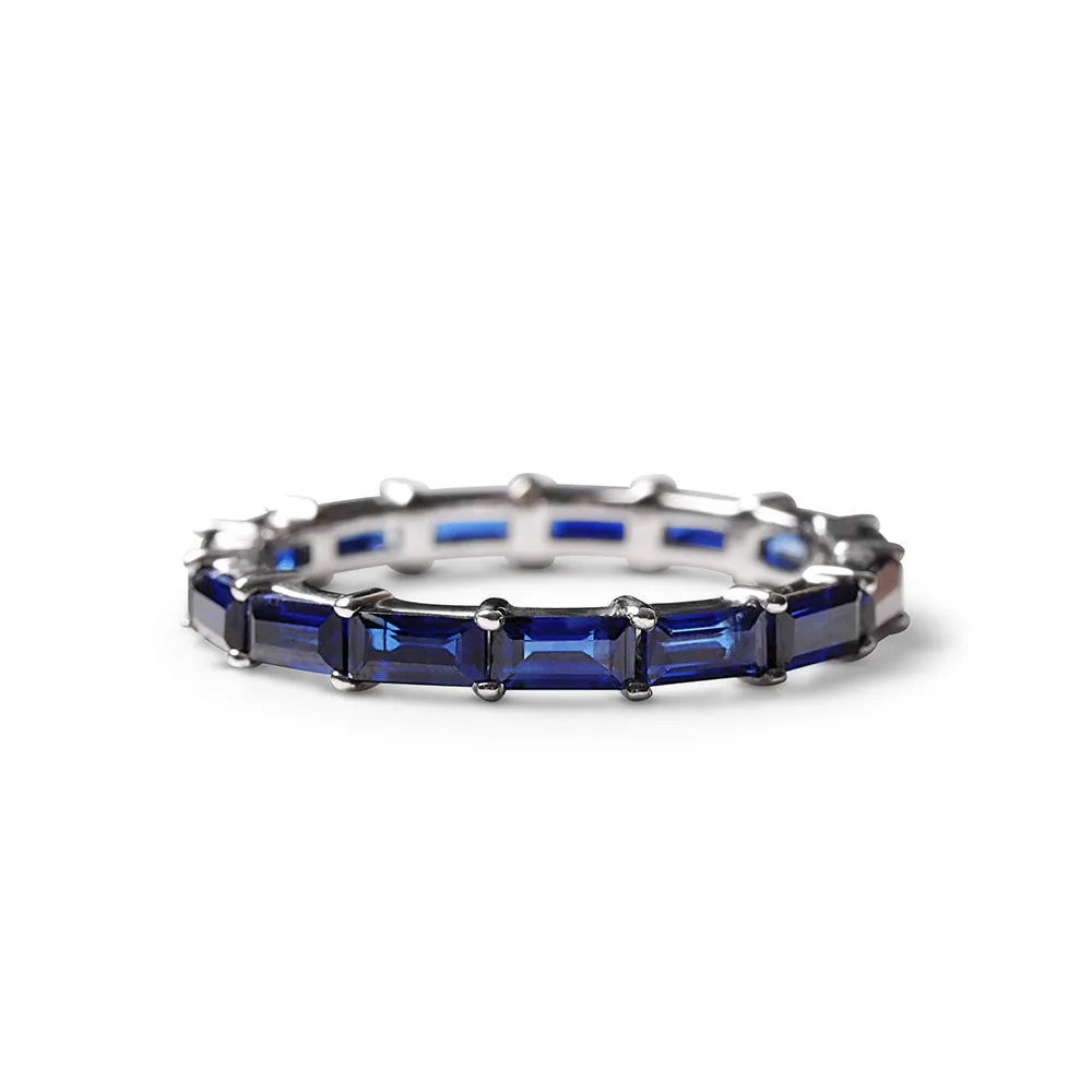 BLUE SAPPHIRE BAGUETTE ETERNITY BAND