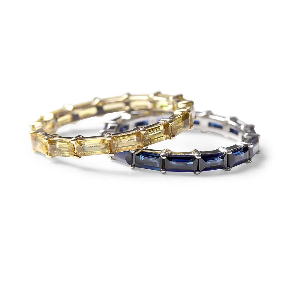 BLUE SAPPHIRE BAGUETTE ETERNITY BAND