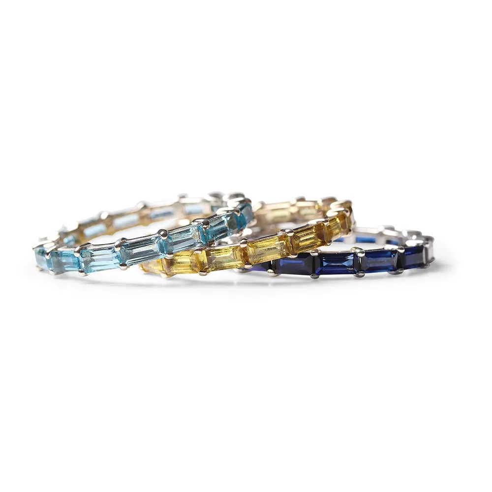 BLUE SAPPHIRE BAGUETTE ETERNITY BAND