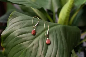 Brecciated Stone Droplet Earrings