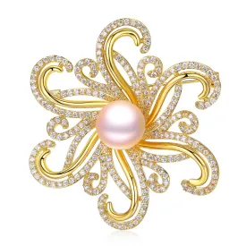 BURNING FLAMES EDISON PEARL BROOCH