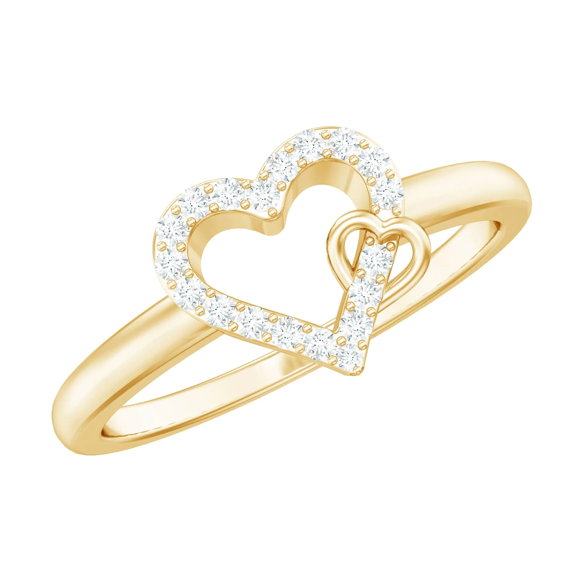 Certified Diamond Open Heart Promise Ring