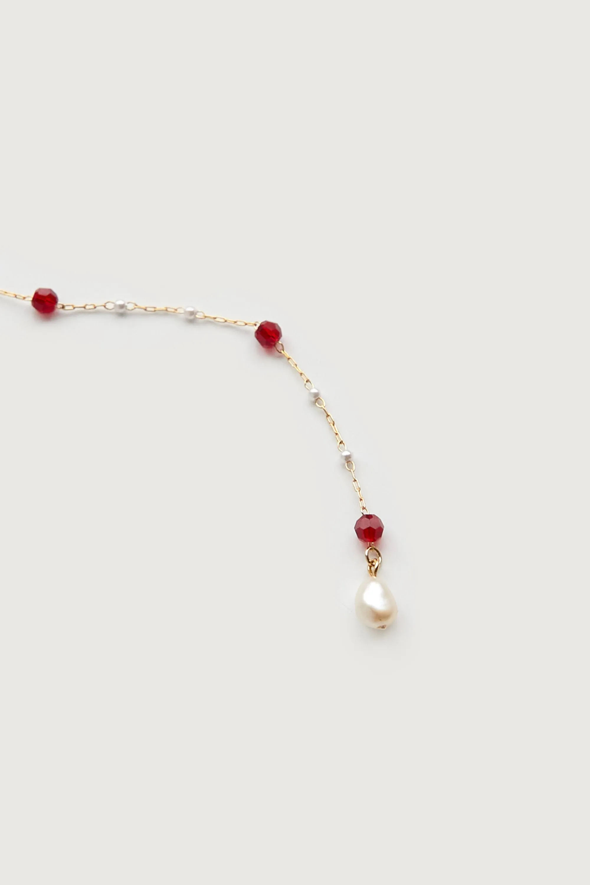 CHAIN NECKLACE WITH RED STONES