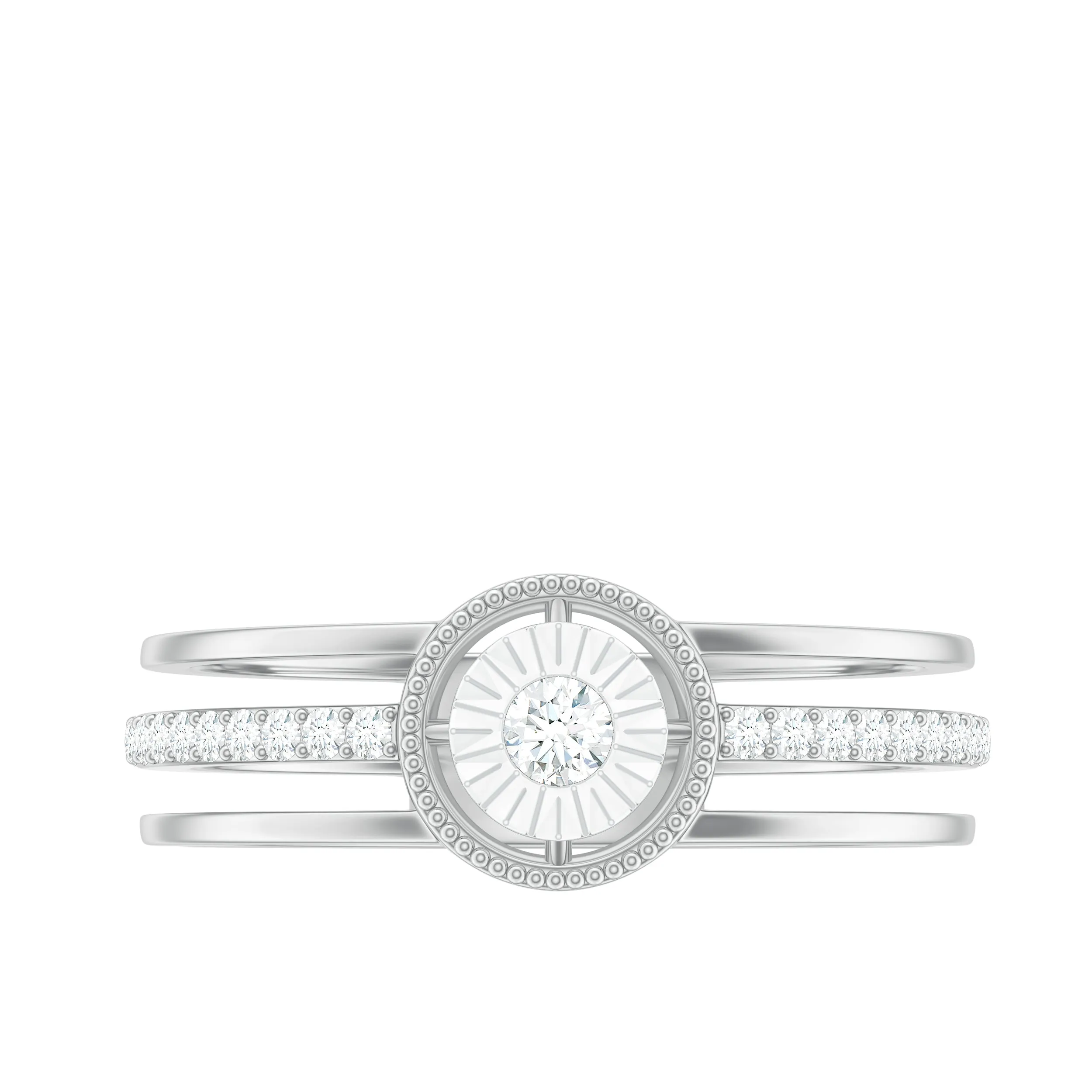 Classic Diamond Engagement Ring in Illusion Setting