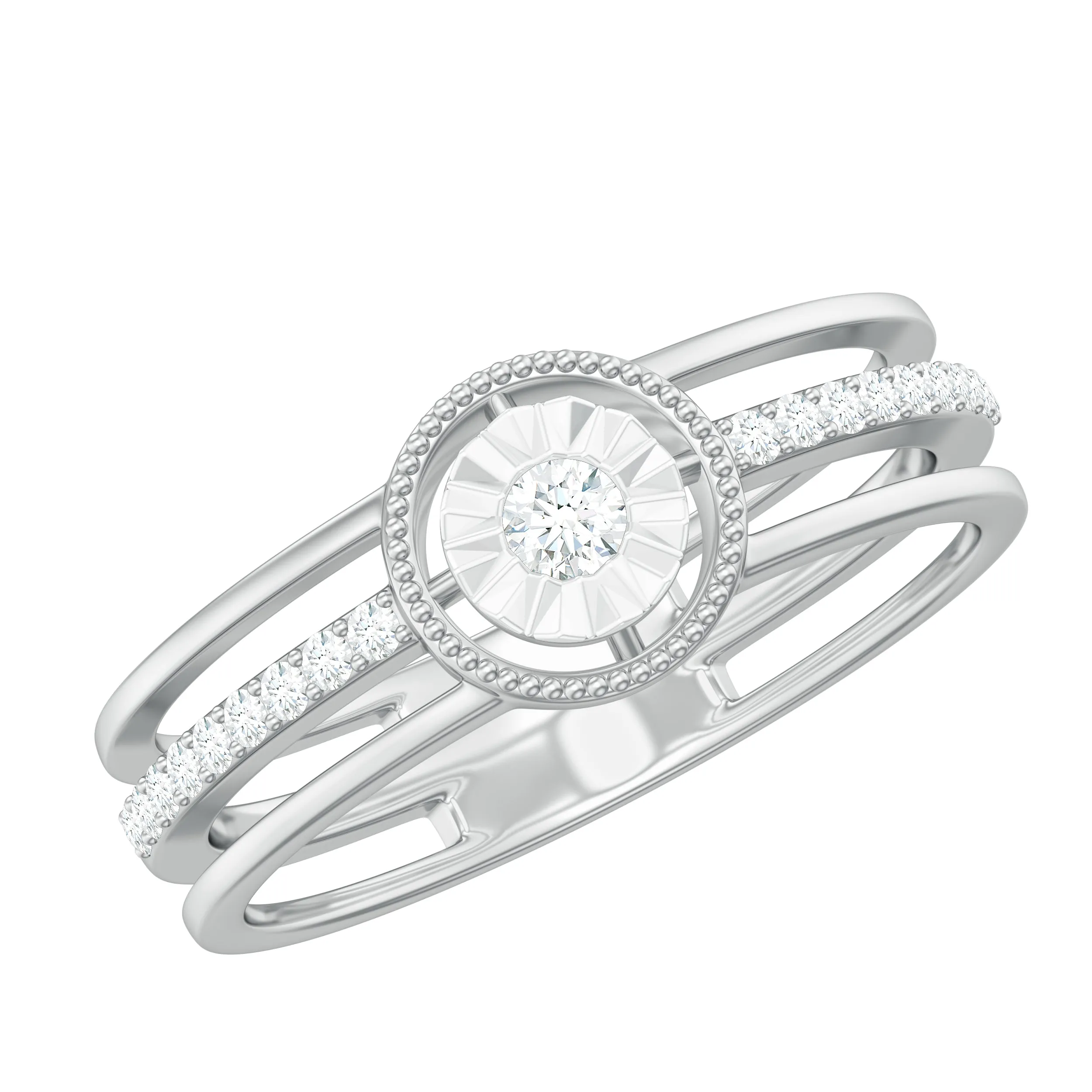 Classic Diamond Engagement Ring in Illusion Setting