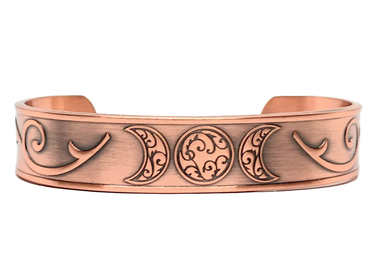 Copper Magnetic Triple Moon Adjustable Bracelet