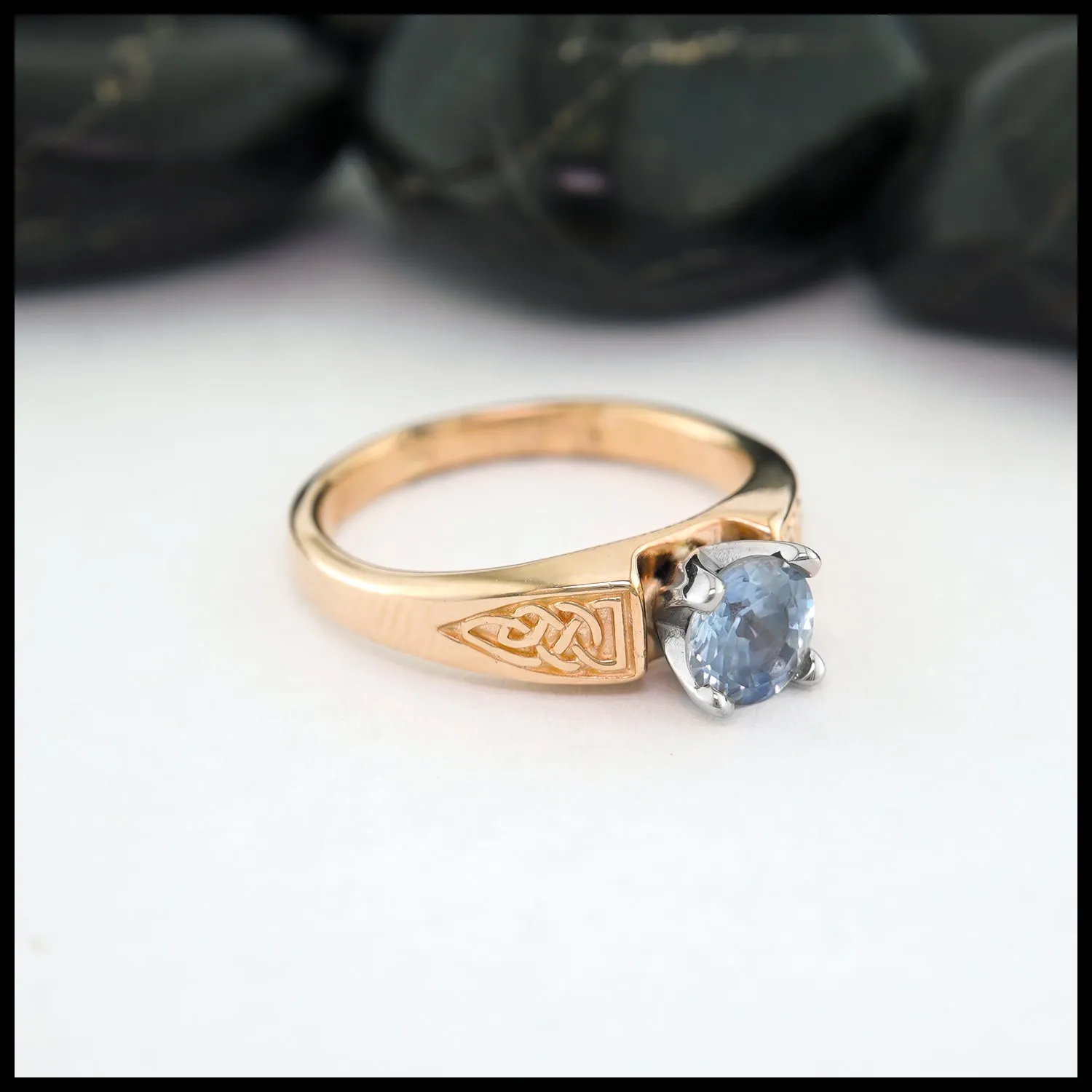 Cornflower Sapphire Celtic Ring