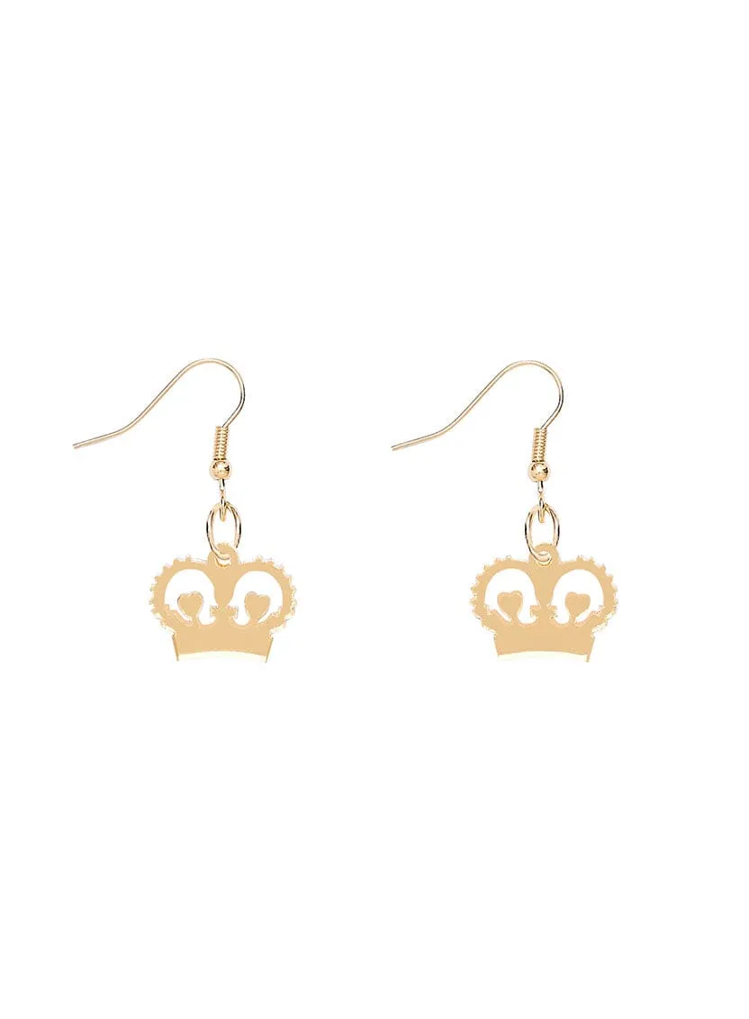 Crown Charm Earrings