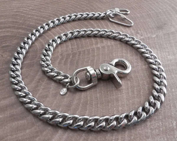 Cuban Smooth Leash Wallet Chain Stainless Steel