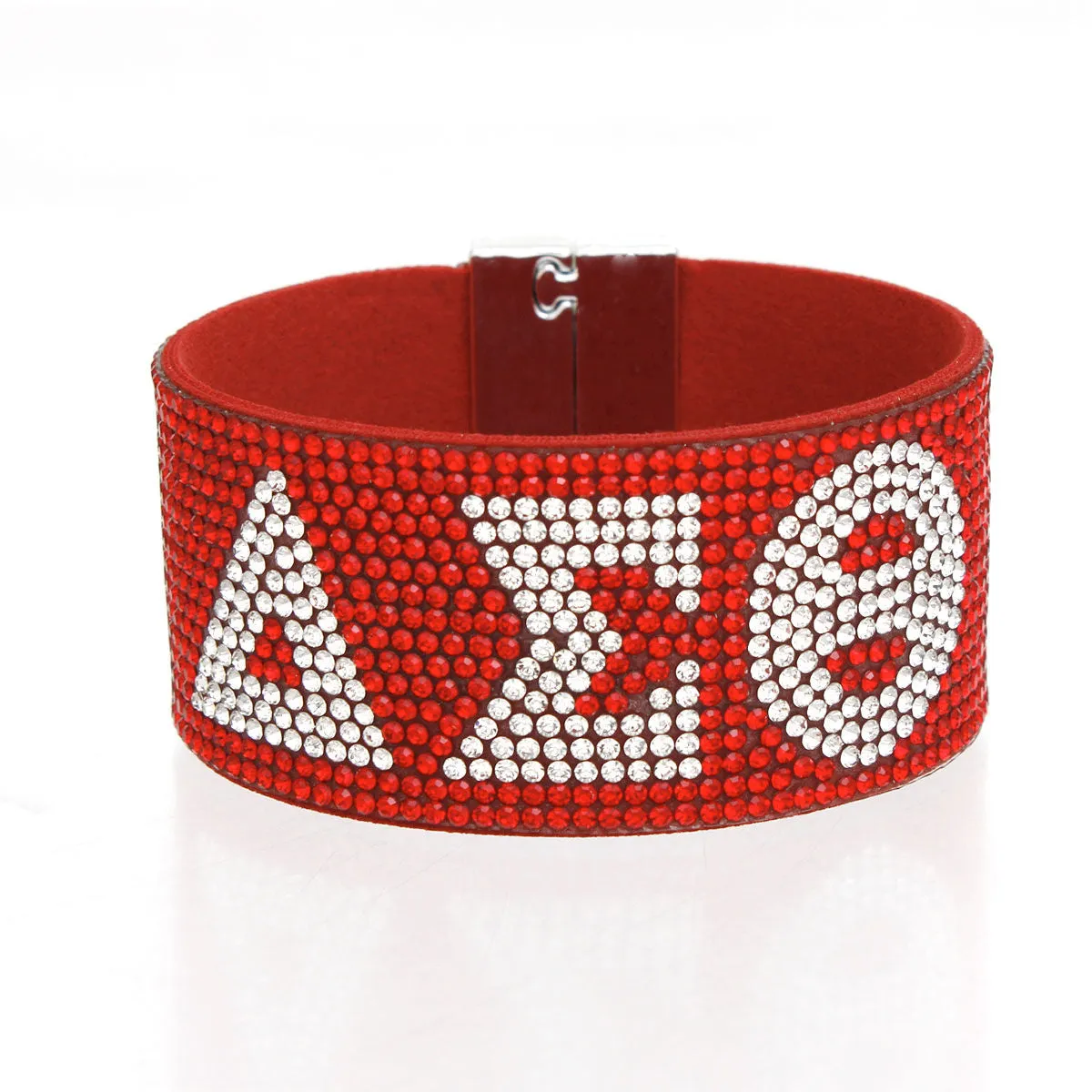 Delta Sigma Theta Bracelet DST Sorority Inspired Red Rhinestone Magnetic Bracelet Delta Sigma Theta