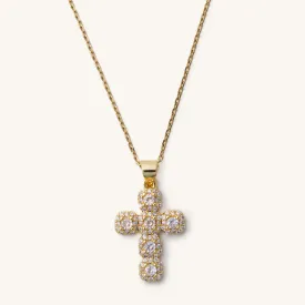 Diamond Cross Adjustable Necklace- Gold