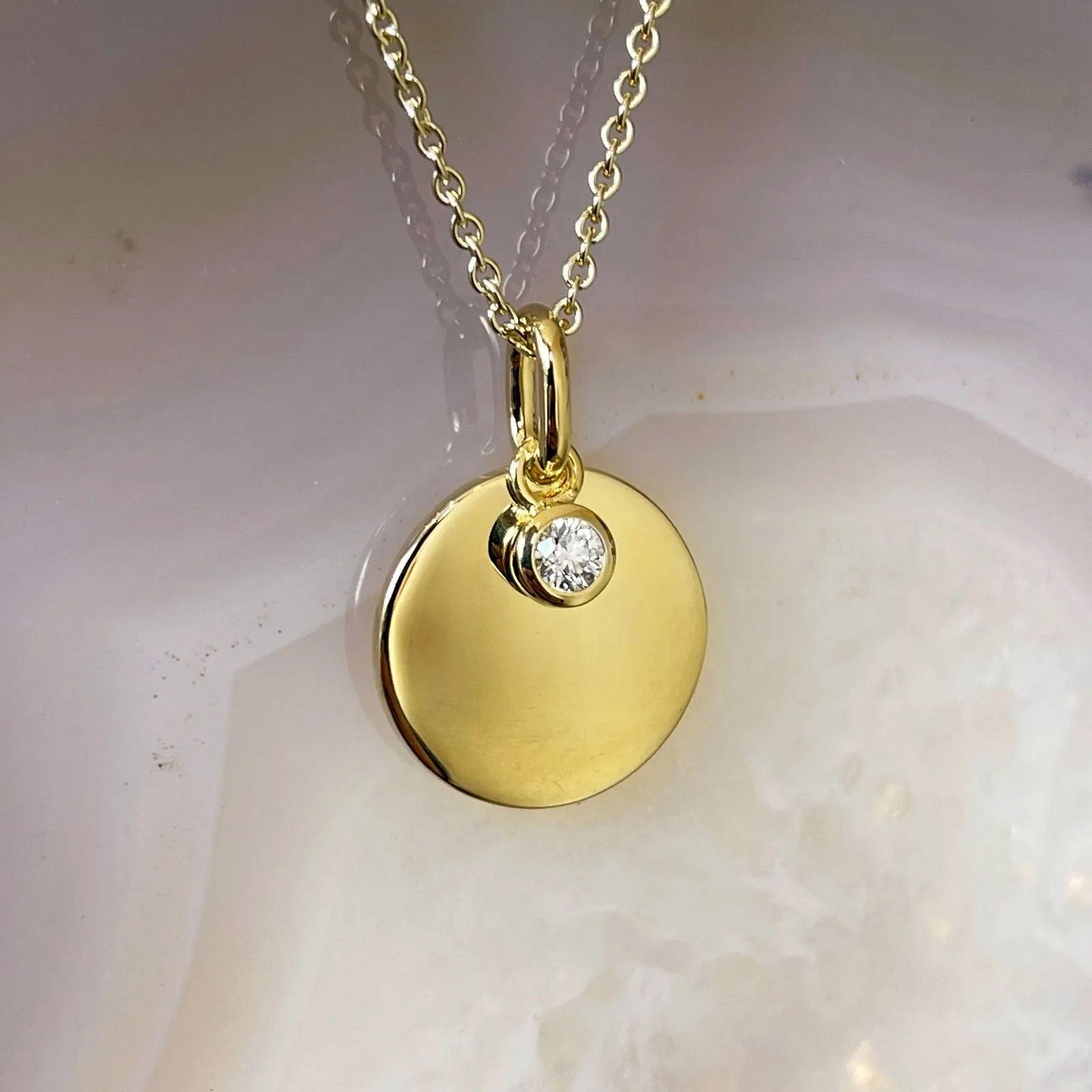 Diamond Disc Necklace