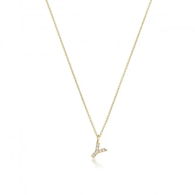 Diamond Jewellery 18ct Gold Initial Necklace NDQ154/Y