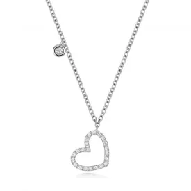 Diamond Jewellery 18ct White Gold Diamond Heart Necklace NDQ137W