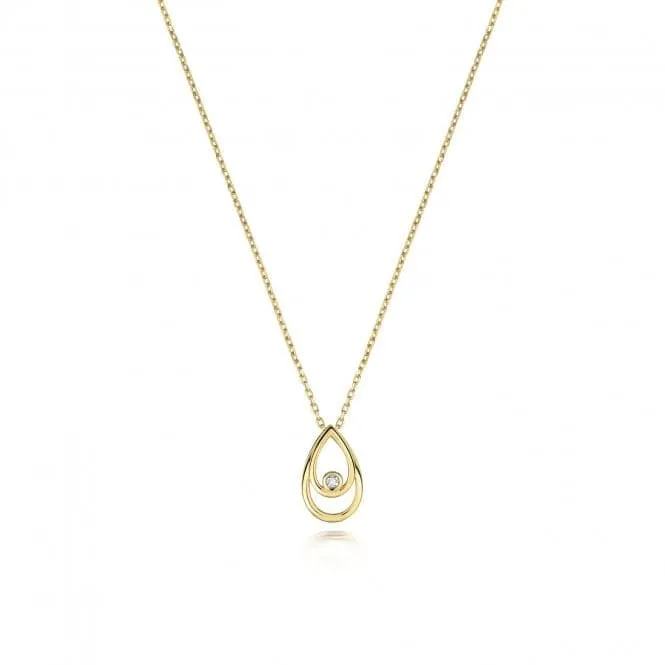 Diamond Jewellery 9ct Gold Necklace with 0.01CT Diamond ND140