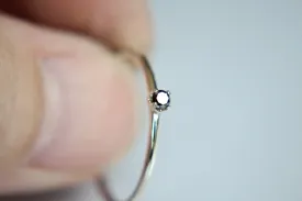 Diamond Ring, Genuine Diamond Ring, Black Diamond, Slim Ring, Minimalist Ring, Gift, Gemstone Ring, Tiny Diamond Ring, Diamond Ring, Gift