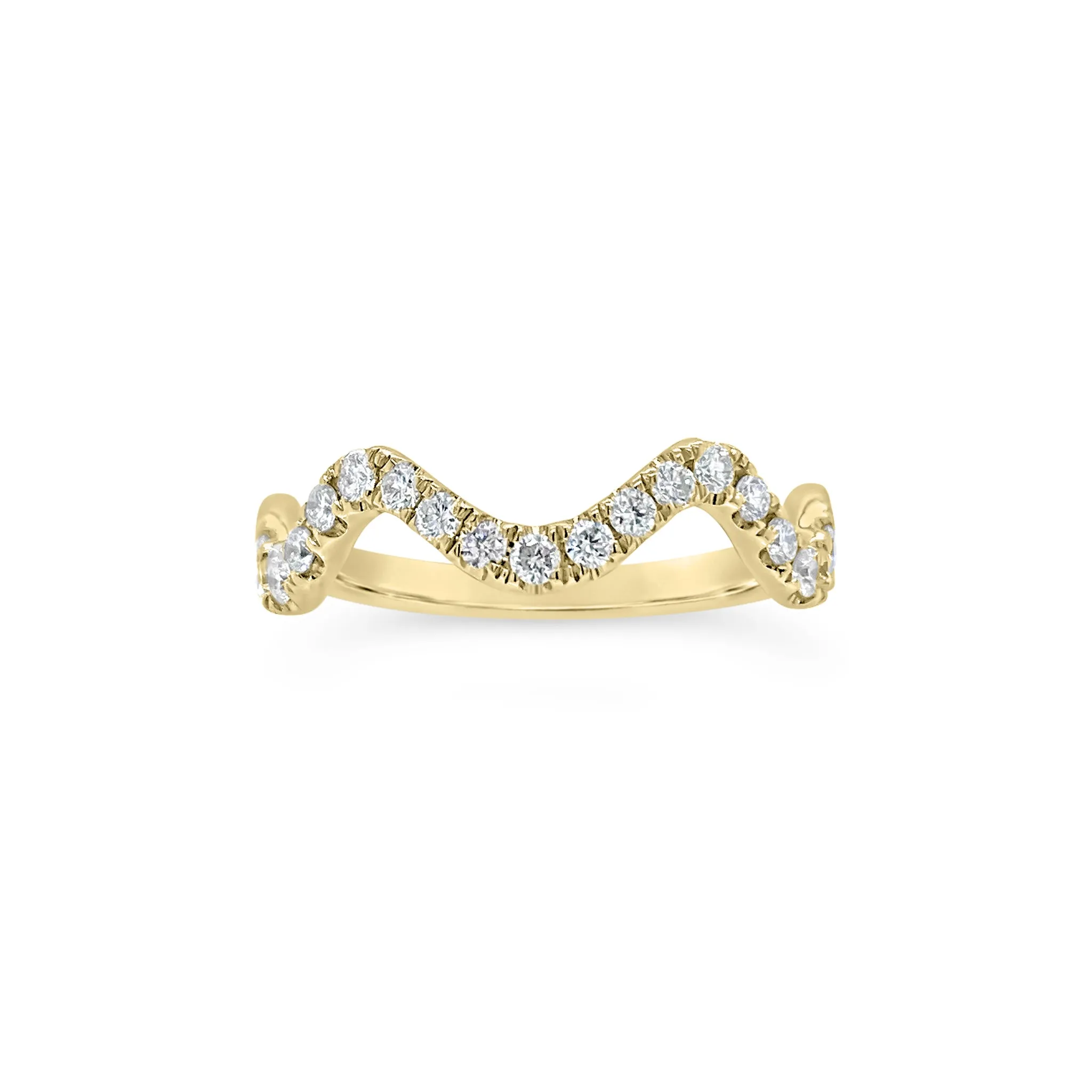 Diamond Stackable Wavy Ring