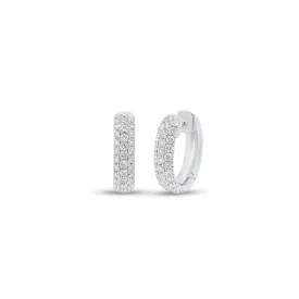 Diamond Triple Row Huggie Earrings