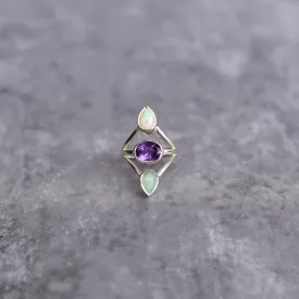 Double Delight - Opal and Amethyst Ring