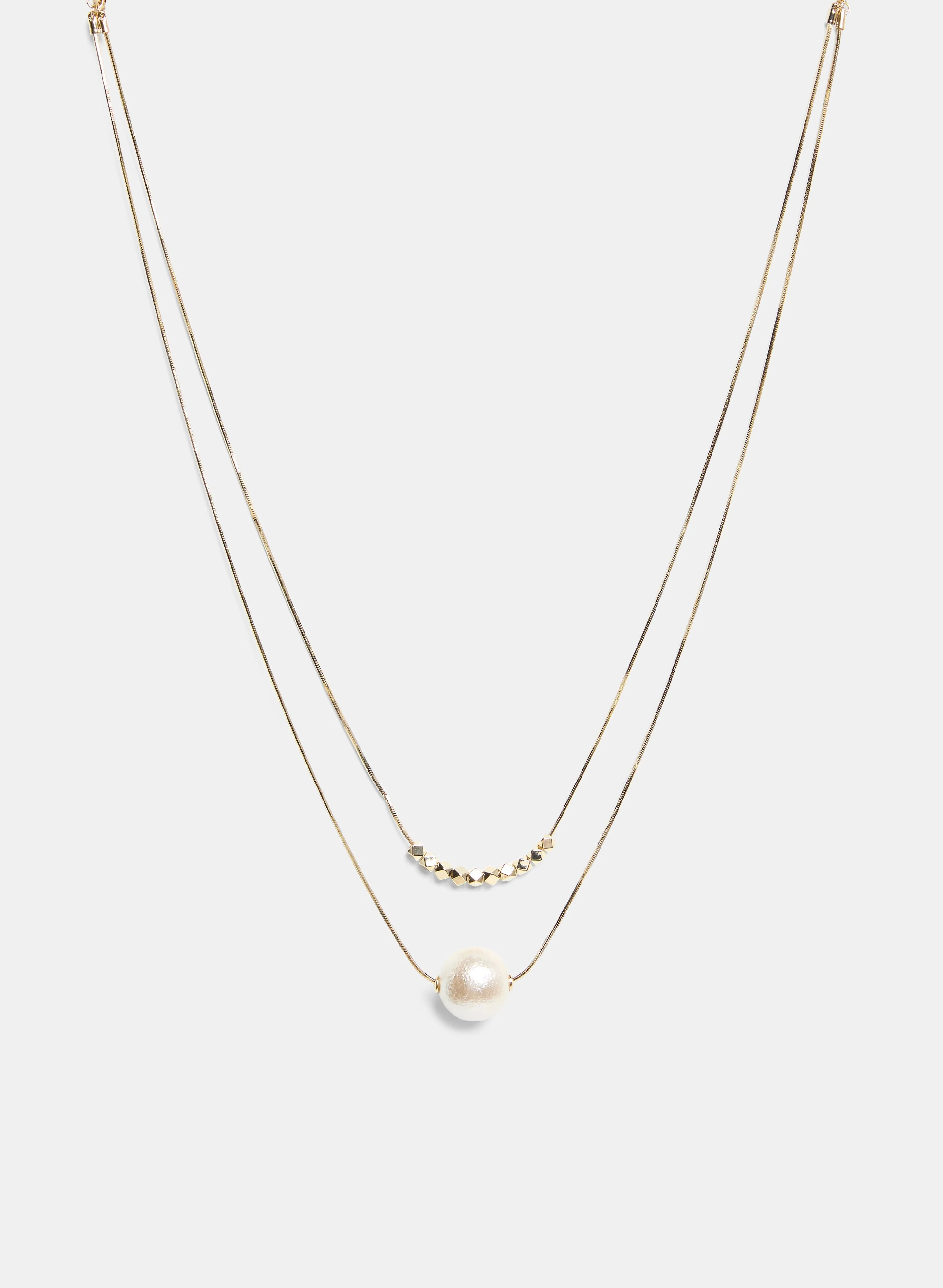 Double Row Pearl Insert Necklace