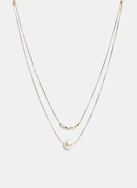 Double Row Pearl Insert Necklace