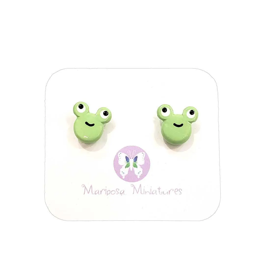 Earrings - Frog Studs by Mariposa Miniatures