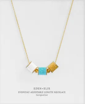 EDEN   ELIE Everyday Adjustable Length Necklace - turquoise